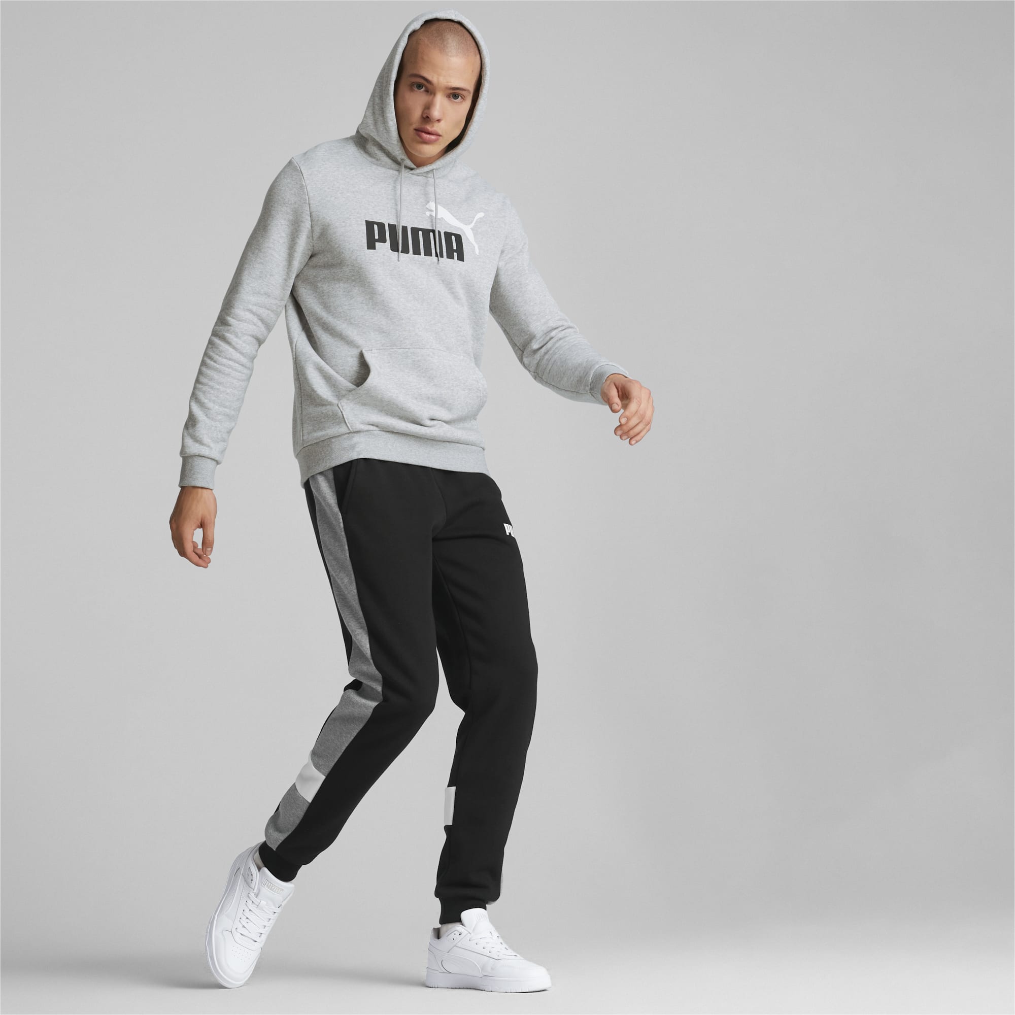 Essentials Two Tone Big Logo Men s Hoodie Light Gray Heather